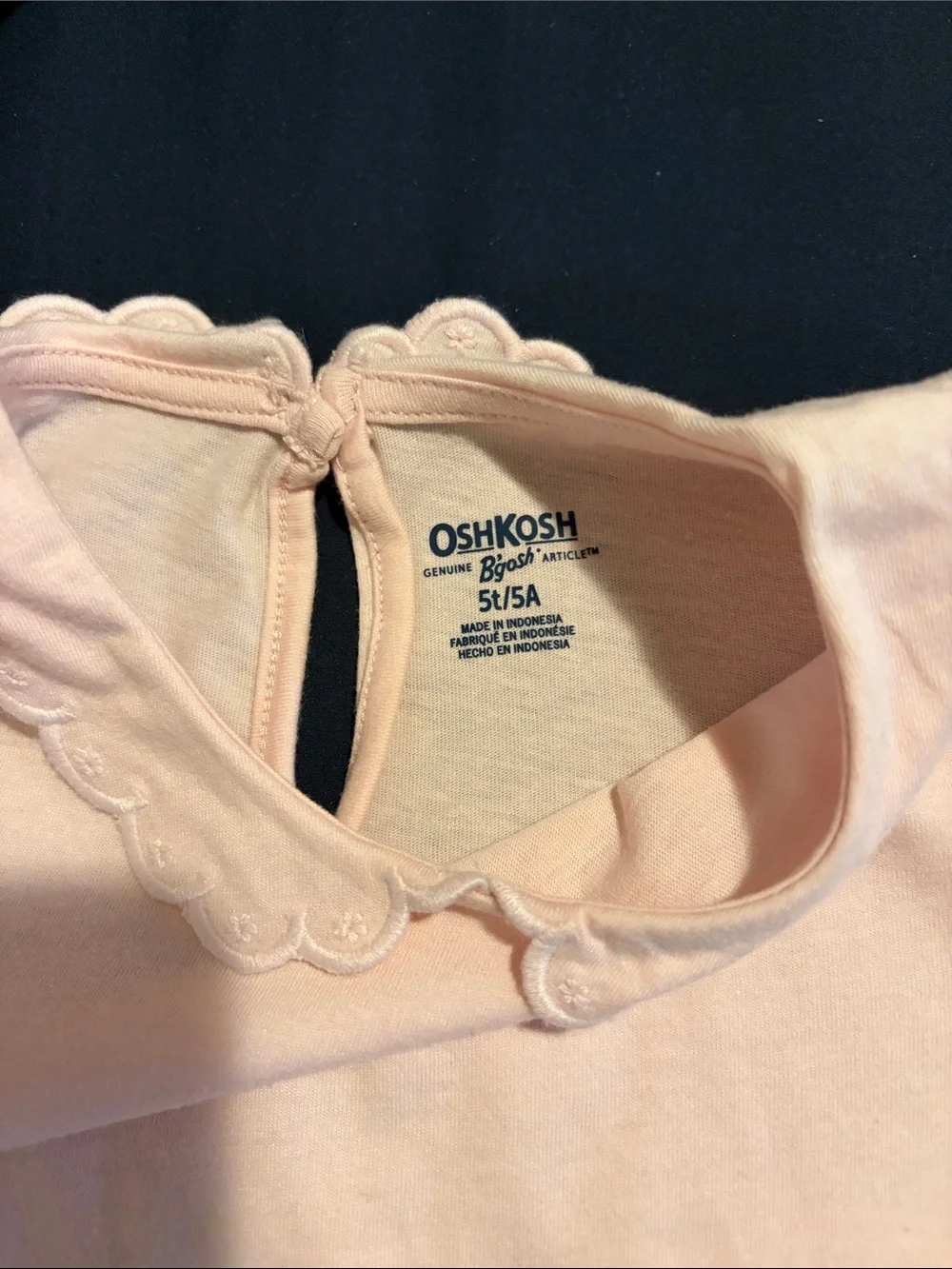 OshKosh B'gosh Light Pink Short-Sleeve Tee with Scalloped Peter Pan Collar